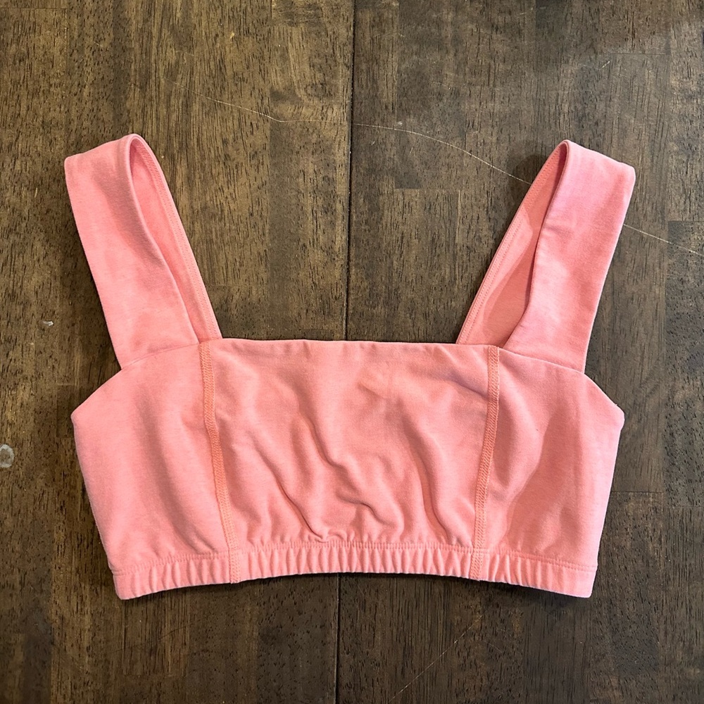Beyond Yoga Pink Square Neck Crop Tank